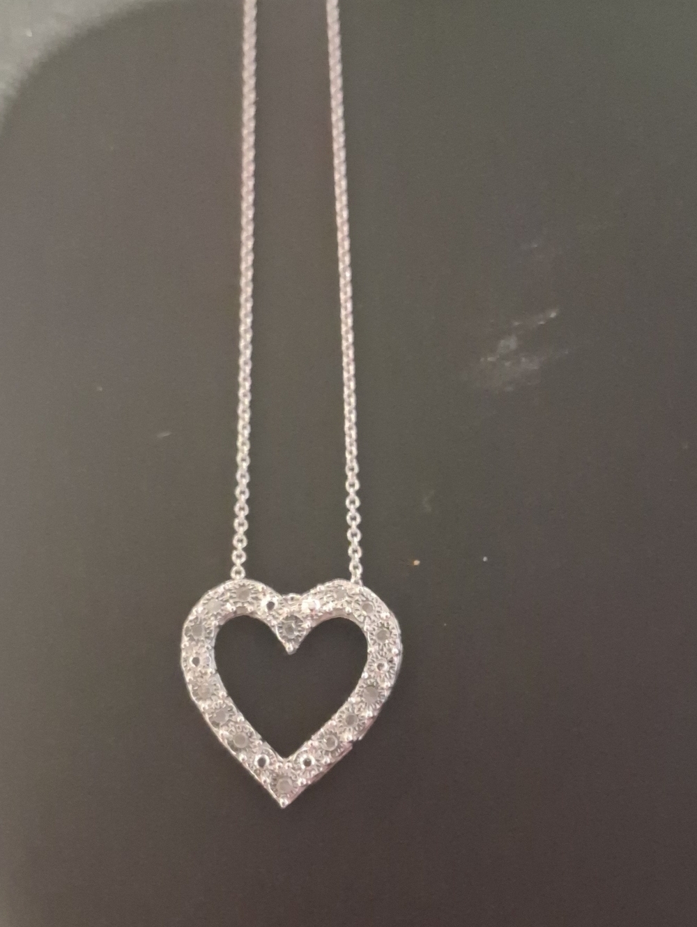 Macy's Silver-Tone Crystal Heart Necklace